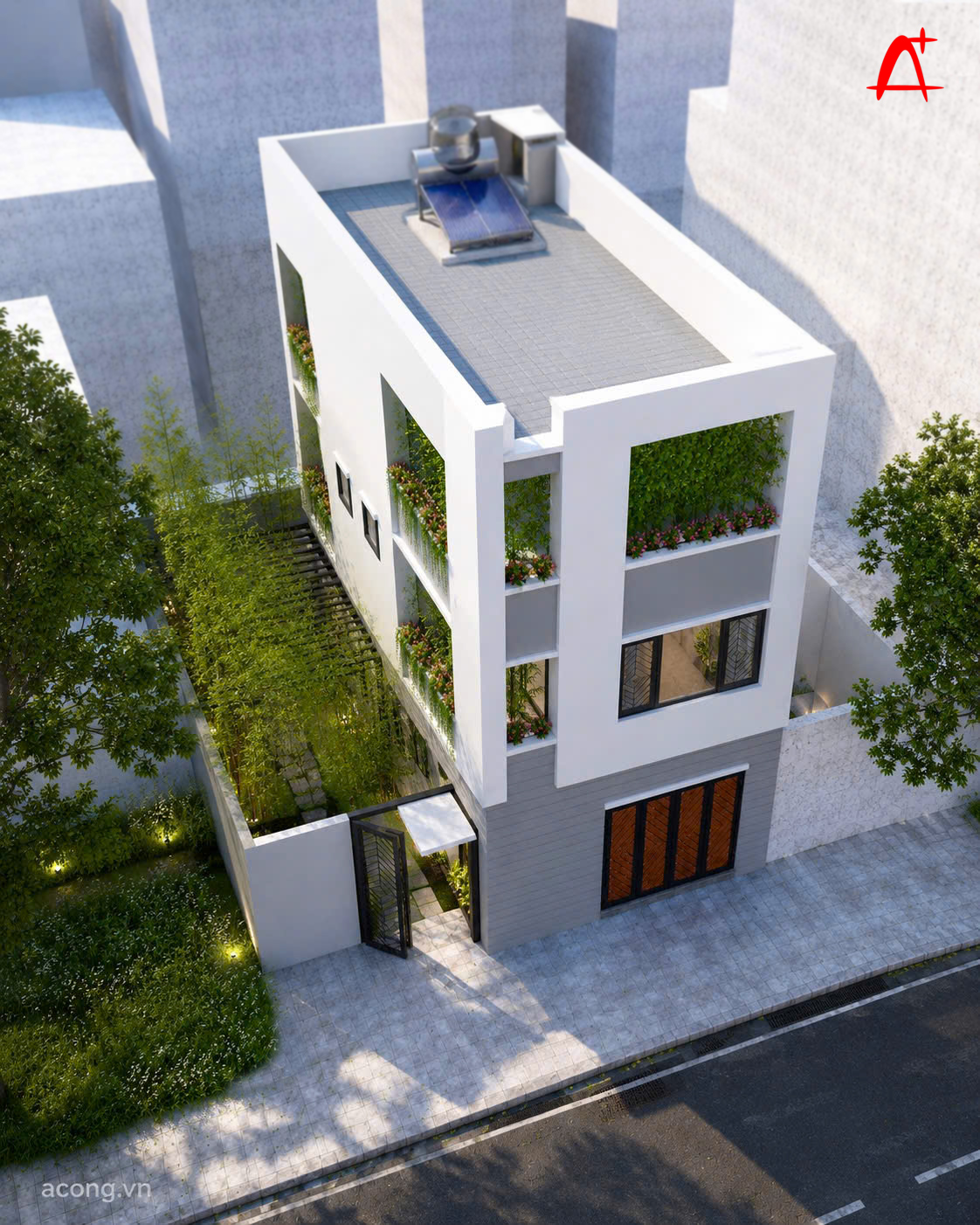 Nhà 60m2 giản gị với giải pháp chắn nắng hướng Tây